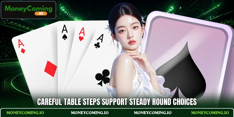 Careful table steps support steady round choices Careful table steps support steady round choices