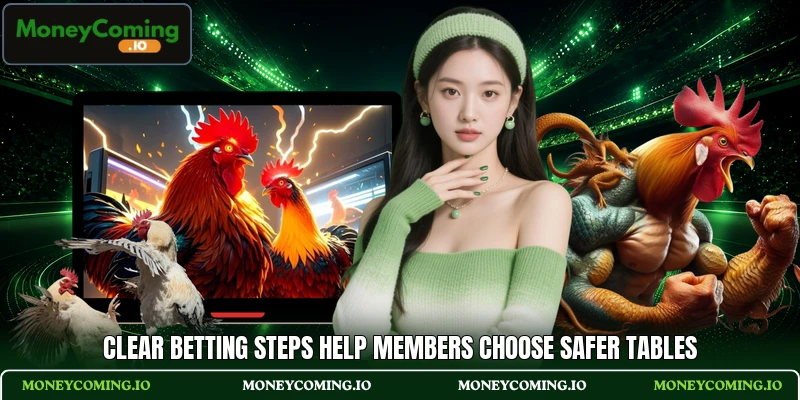Clear betting steps help members choose safer tables