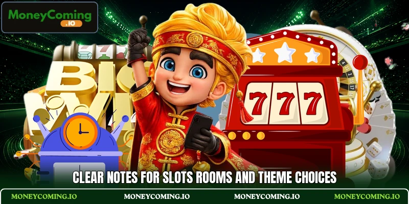 Clear notes for slots rooms and theme choices Clear notes for slots rooms and theme choices