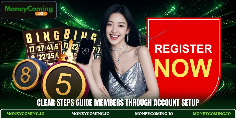 Clear steps guide members through account setup