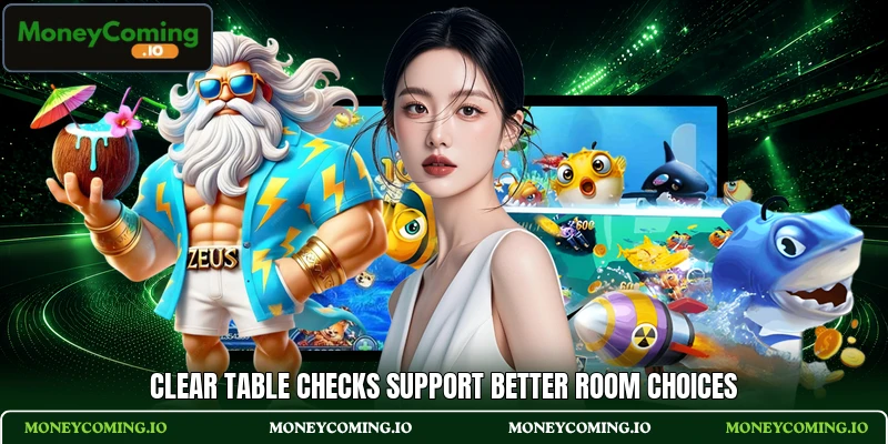 Clear table checks support better room choices