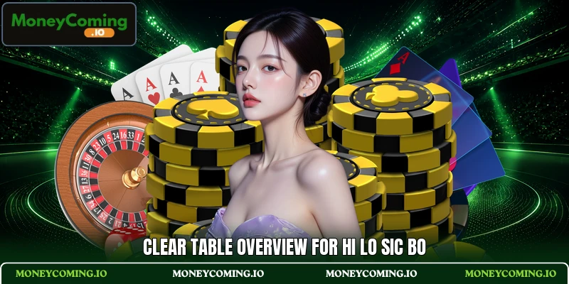 Clear table overview for Hi Lo Sic Bo