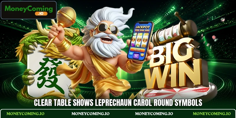 Clear table shows Leprechaun Carol round symbols