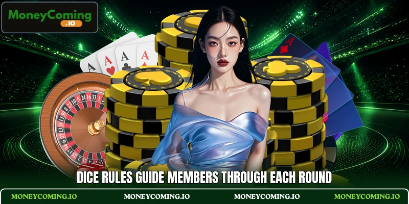 Dice rules guide members through each round