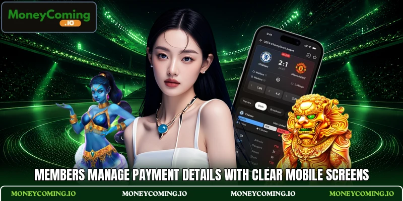 Members manage payment details with clear mobile screens
