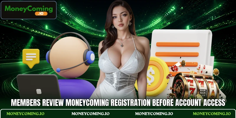 Members review MoneyComing registration before account access