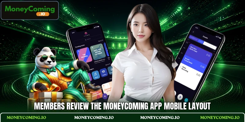 Members review the MoneyComing app mobile layout