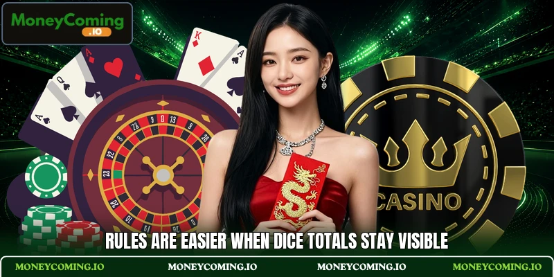 Rules are easier when dice totals stay visible
