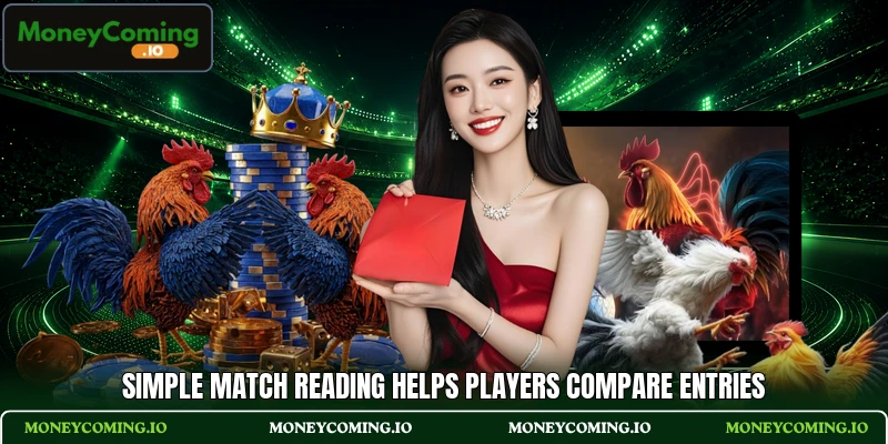 Simple match reading helps players compare entries
