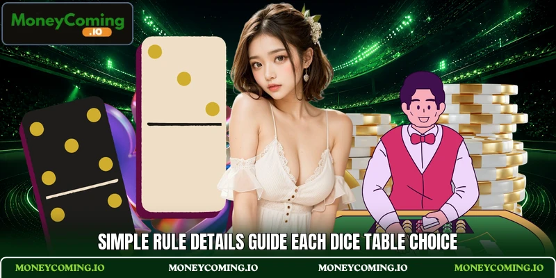 Simple rule details guide each dice table choice