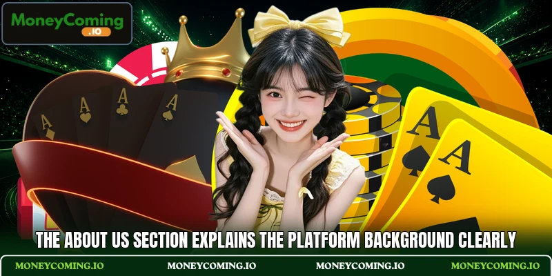 The about us section explains the platform background clearly
